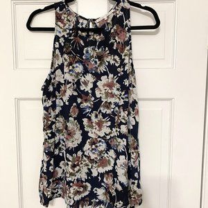 Violet + Claire Abstract Floral Sleeveless Shift Blouse Size Large